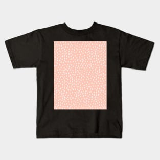 Peach Dalmatian Print Mask Kids T-Shirt